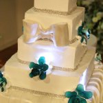 Teal Wedding Cake with Lights